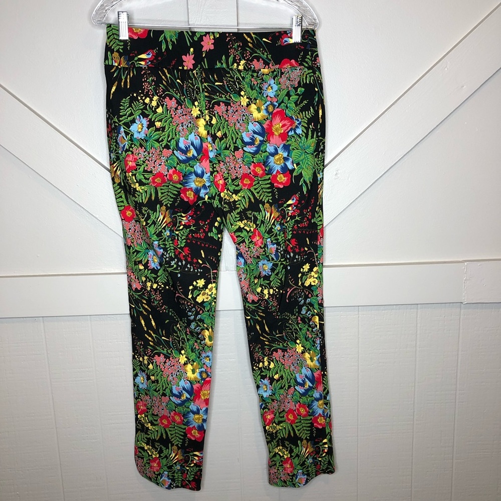 Soft Surroundings In Bloom Floral Slim Ankle Pants Sz M Pull On  Stretch Casual - Picture 4 of 15